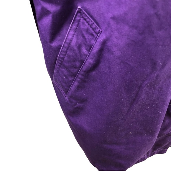 London Fog Trench Coat Women 8 Purple Zipout Plaid Lining Classic Career Vintage - Picture 9 of 15